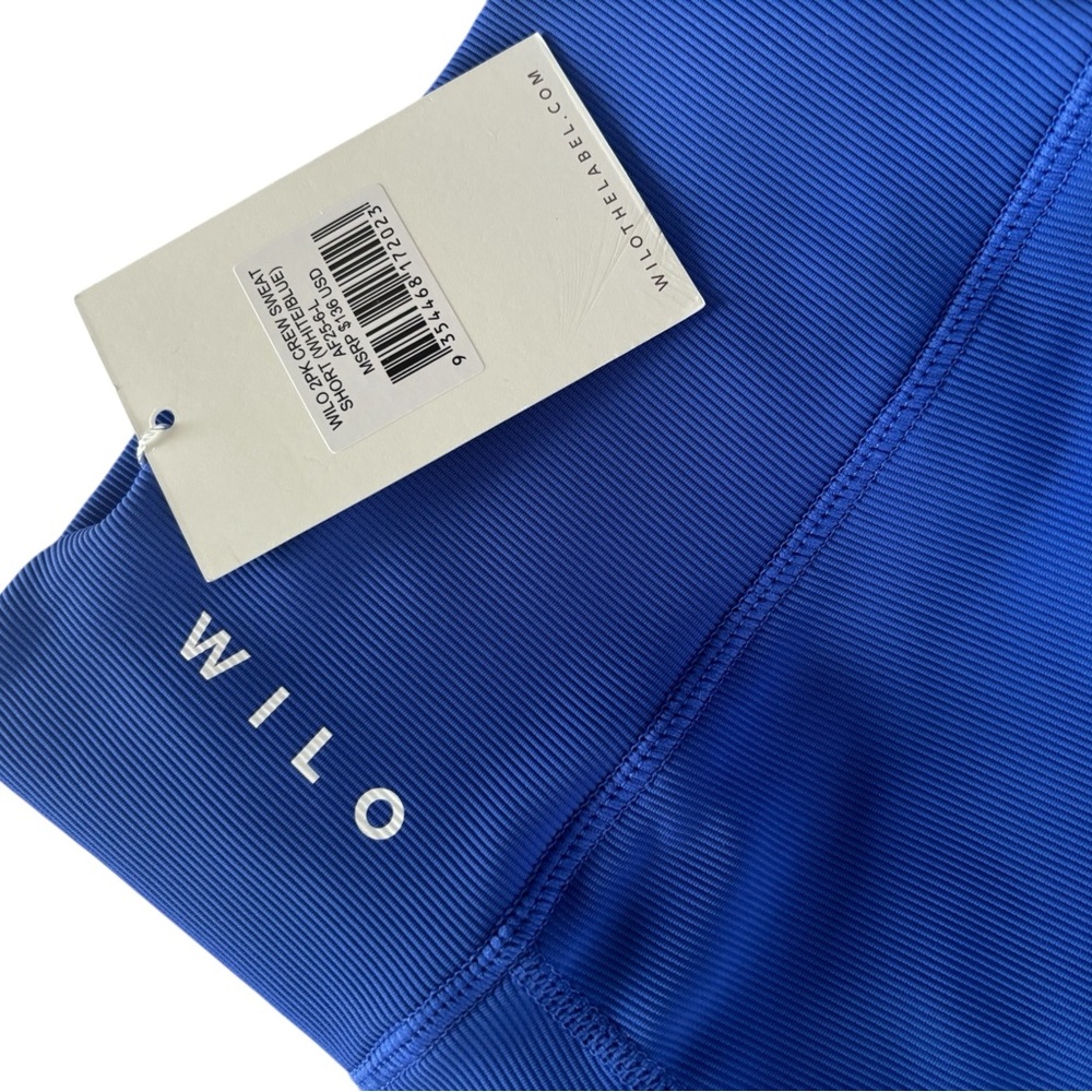 NWT WILO The Label 2 Piece Crew Sweatshirt & Shorts Tennis Club White & Blue Lg - Picture 13 of 15